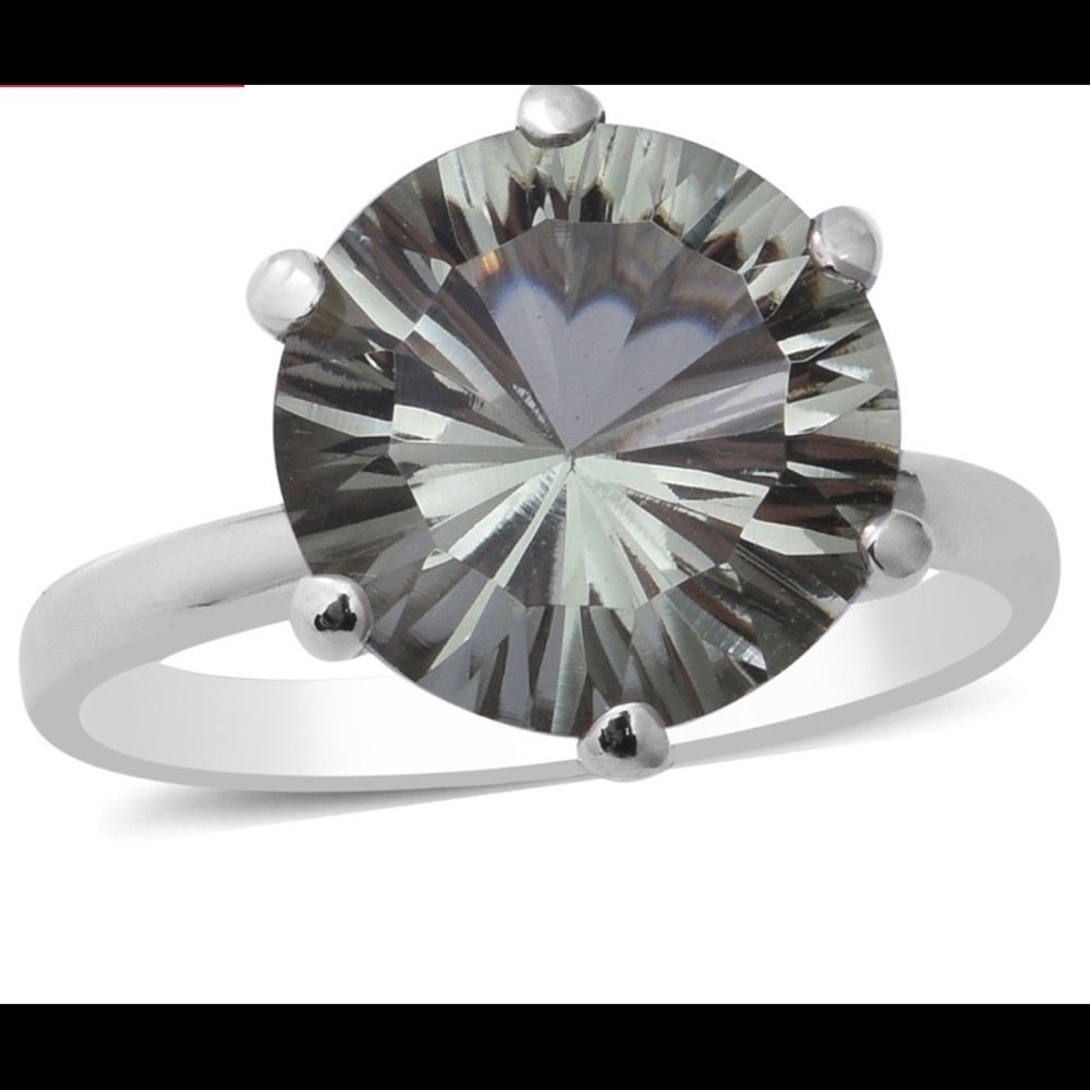 5.70 ctw Montezuma Prasiolite Concave Cut Ring